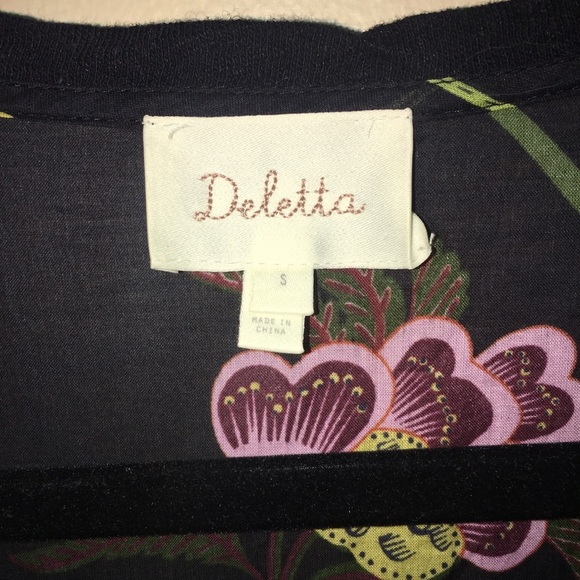 Anthropologie Deletta Silver Fern Floral Blouse - Picture 7 of 7